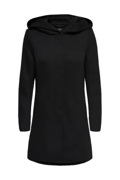 Only Abrigo Con Capucha Y Cierre De Cremallera Negro New