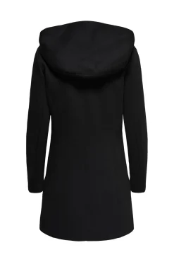 Only Abrigo Con Capucha Y Cierre De Cremallera Negro New