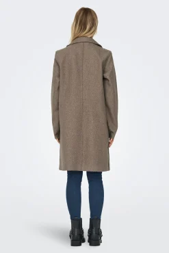 Only Abrigo De Mujer Con Cuello De Solapa Y Botones Marron Medio Outlet