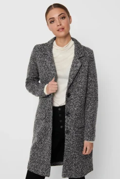 JDY Abrigo De Pano Y Cuello Solapas Gris Medio Online