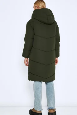 Noisy May Abrigo Largo Acolchado Verde Hot