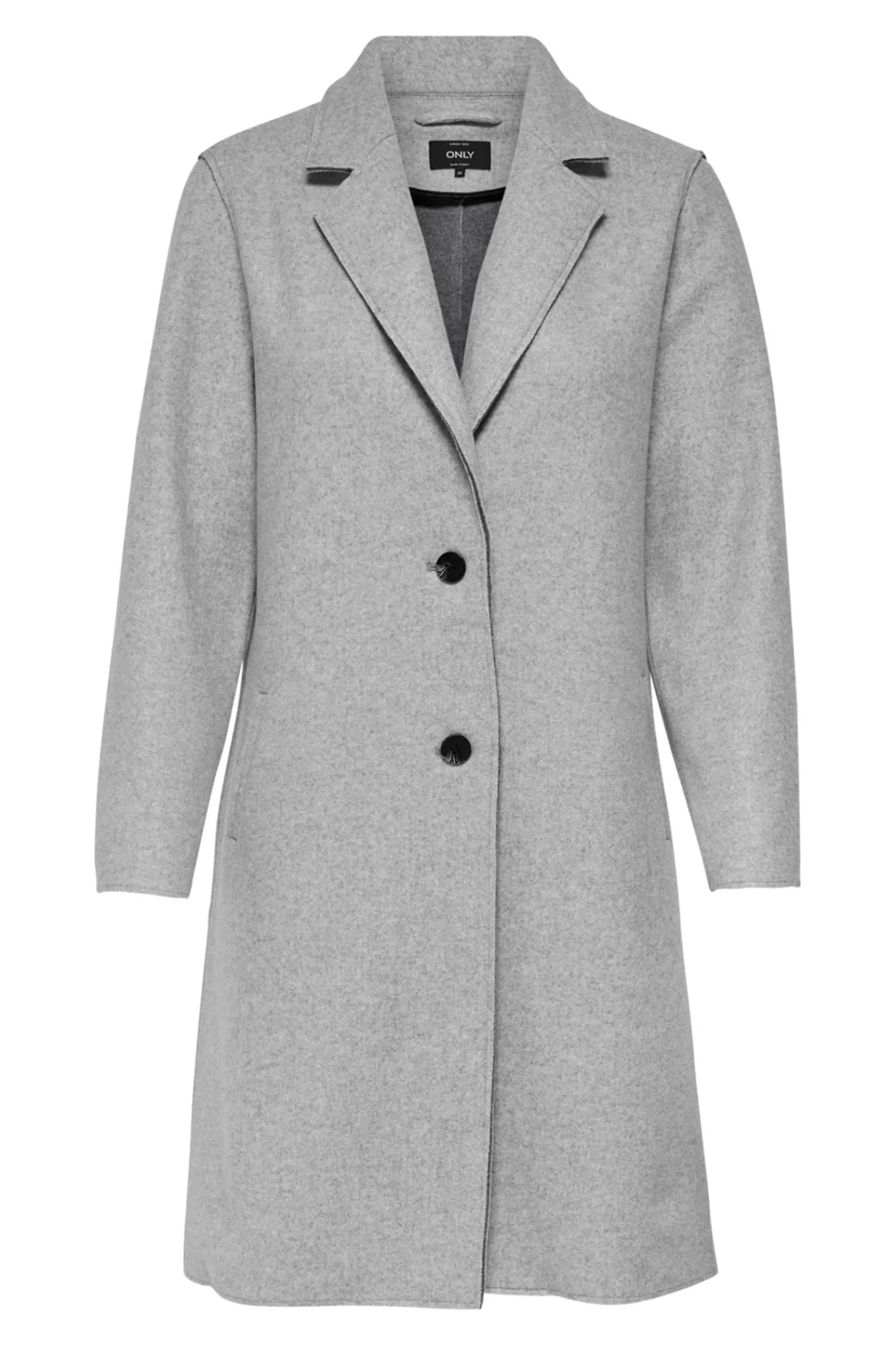 Only Abrigo Recto Gris Medio New