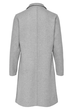 Only Abrigo Recto Gris Medio New