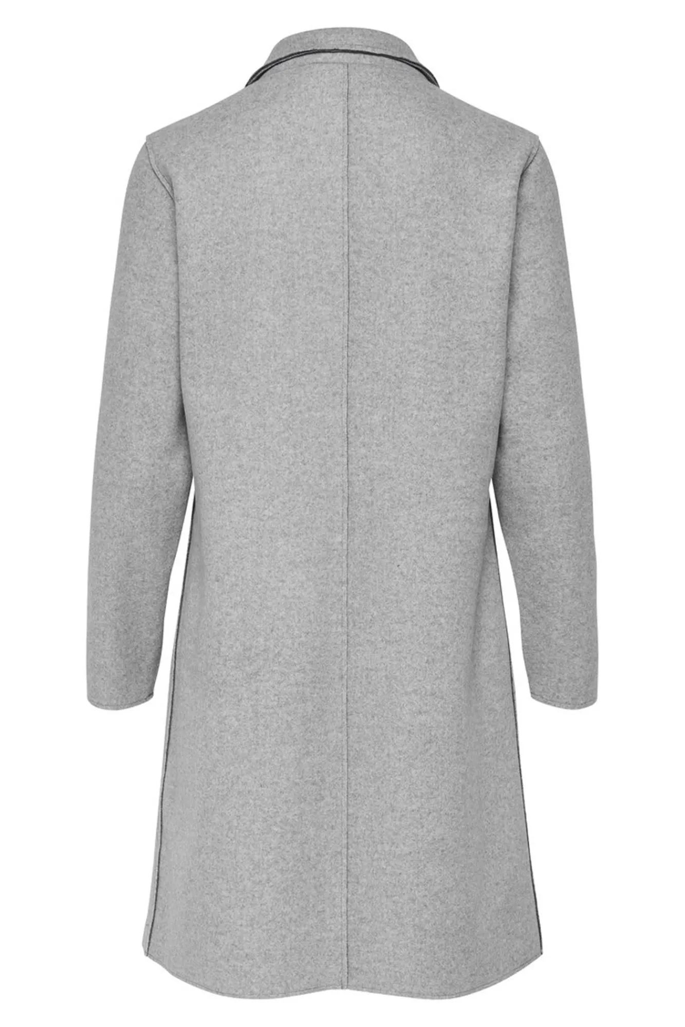 Only Abrigo Recto Gris Medio New