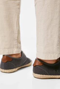 * Alpargata Cordones Canvas Rustico Gris Oscuro Clearance