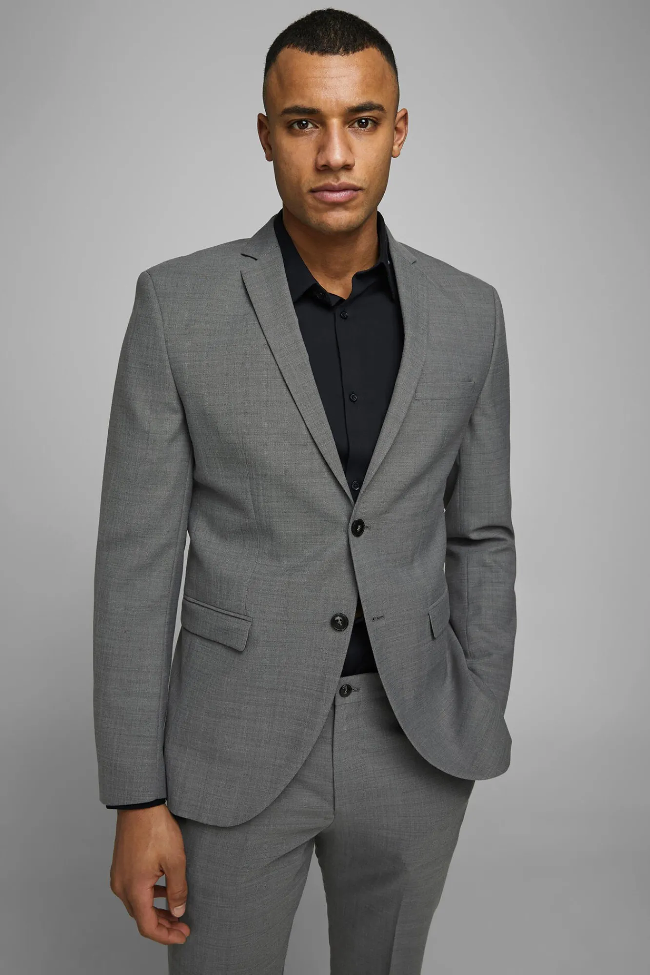 Jack & Jones Americana De Hombre Slim Gris Claro Outlet