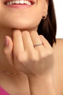 Singularu Anillo Cleo Colors Plata Gris Best
