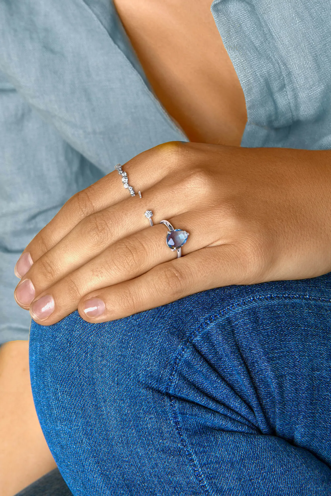 Singularu Anillo Estellar Plata Gris Best