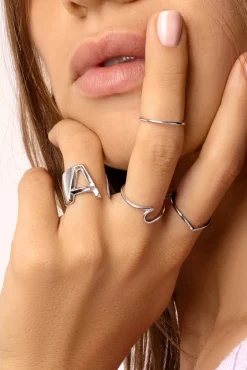 Singularu Anillo Peak Plata Gris New