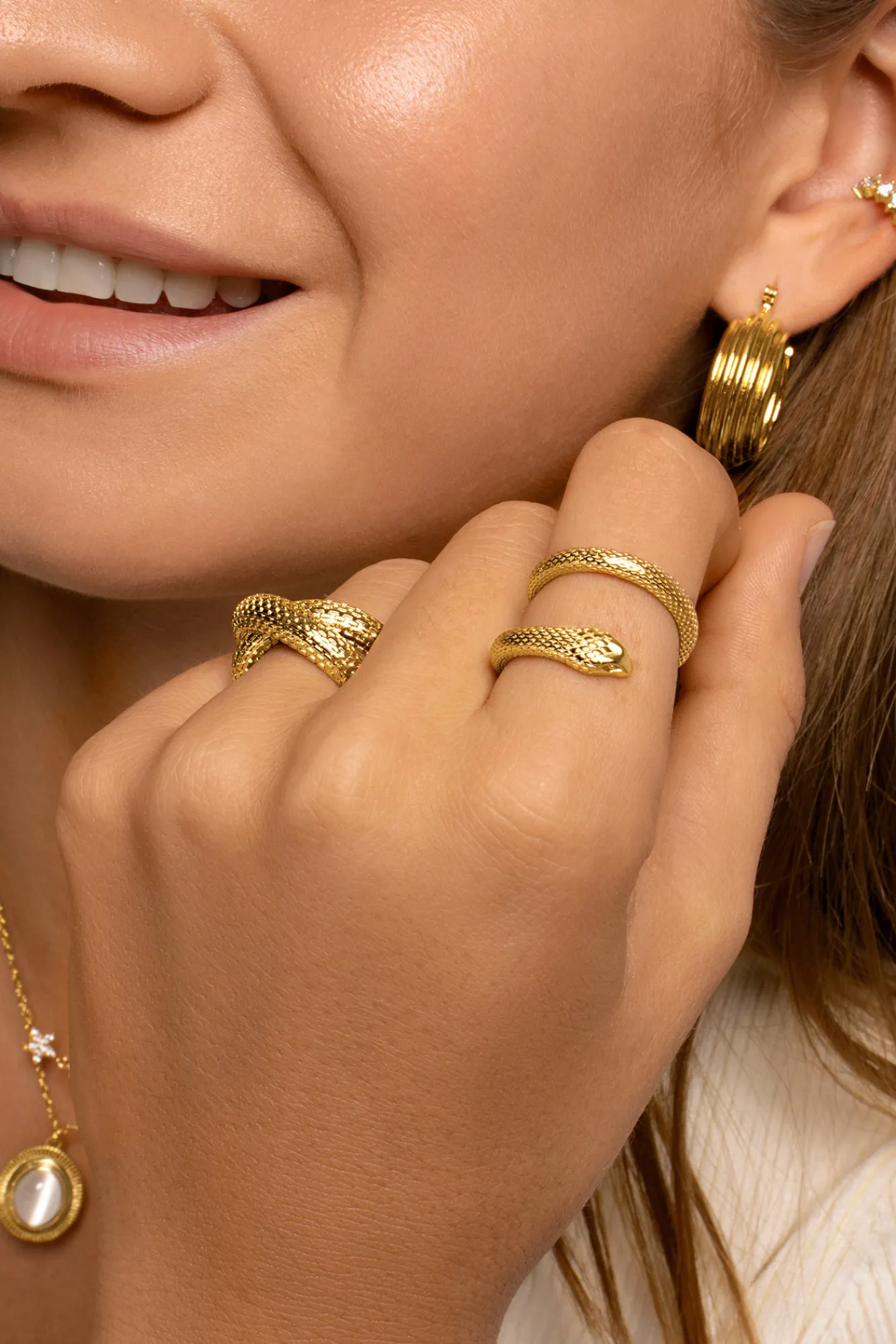 Singularu Anillo Python Oro Amarillo New
