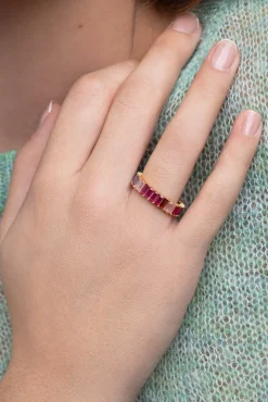 Singularu Anillo Sia Berries Plata Baño Oro Amarillo Outlet