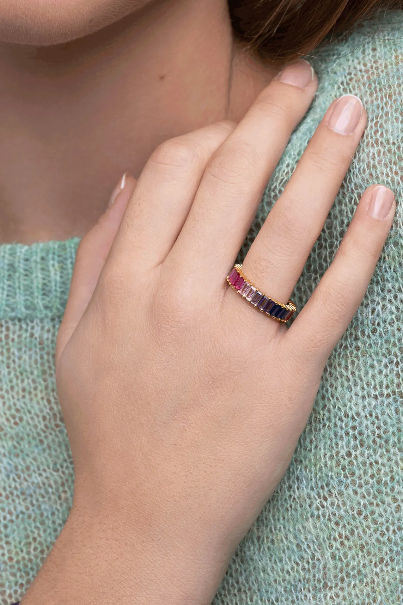 Singularu Anillo Sia Berries Plata Baño Oro Amarillo Outlet