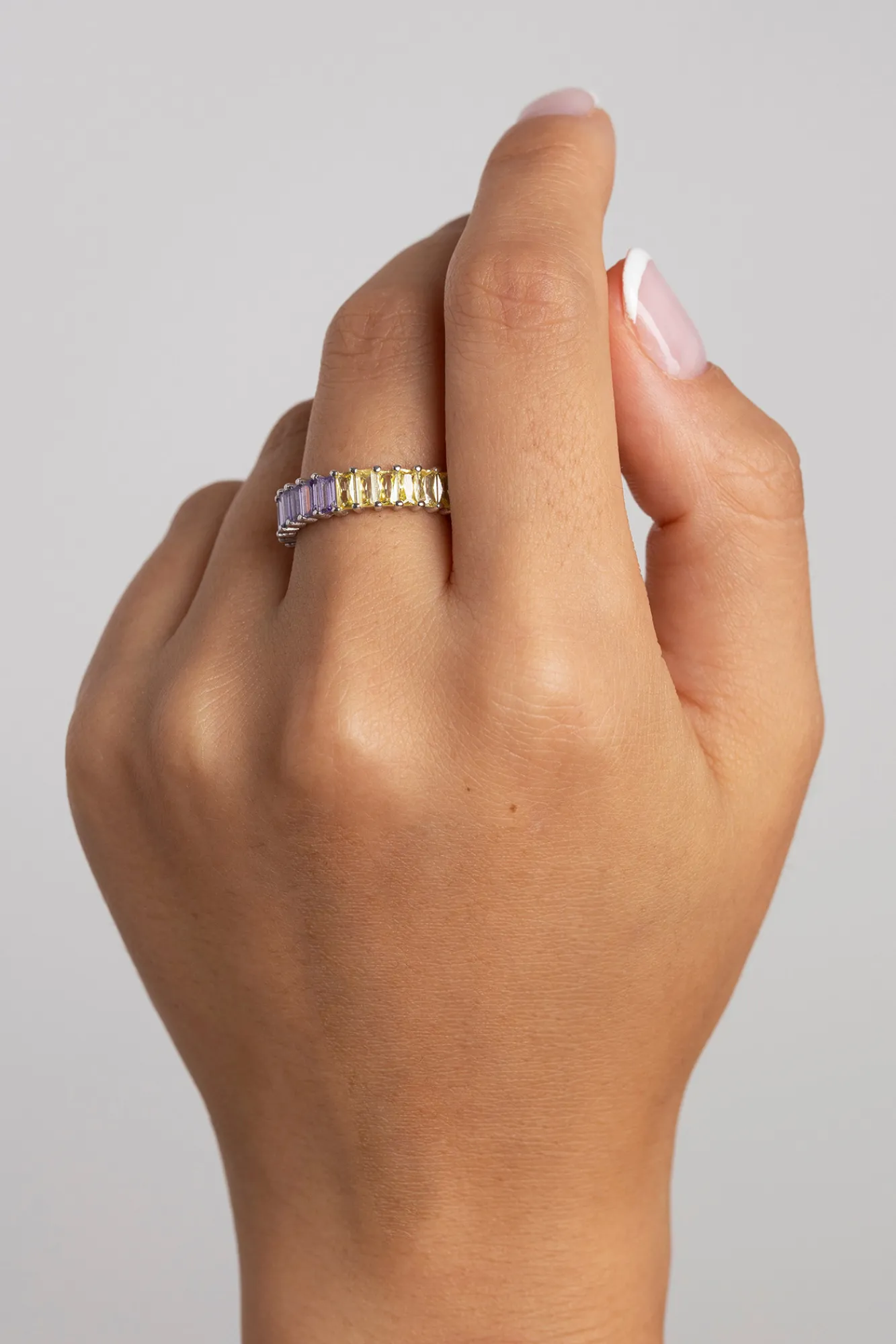 Singularu Anillo Sia Colors Plata Gris Discount