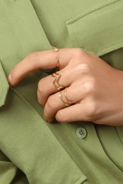 Singularu Anillo Spiral Spark Oro Amarillo Discount