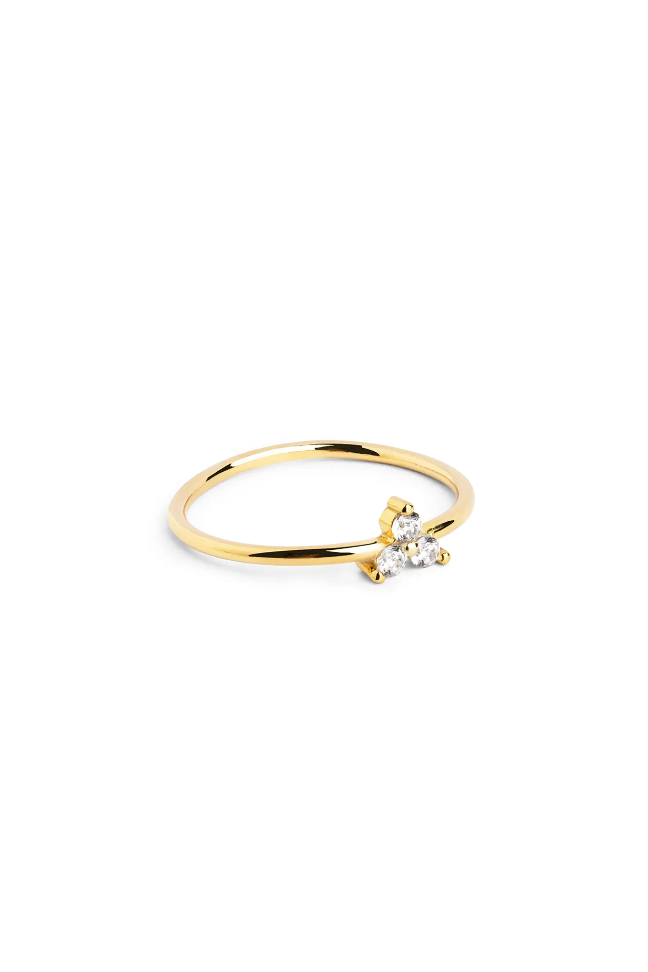 Singularu Anillo Trebol Oro Amarillo New