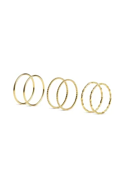 Singularu Anillo Triple Cross Oro Amarillo New