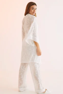 Women'secret Bata Midi Jacquard Blanco Beige Clearance