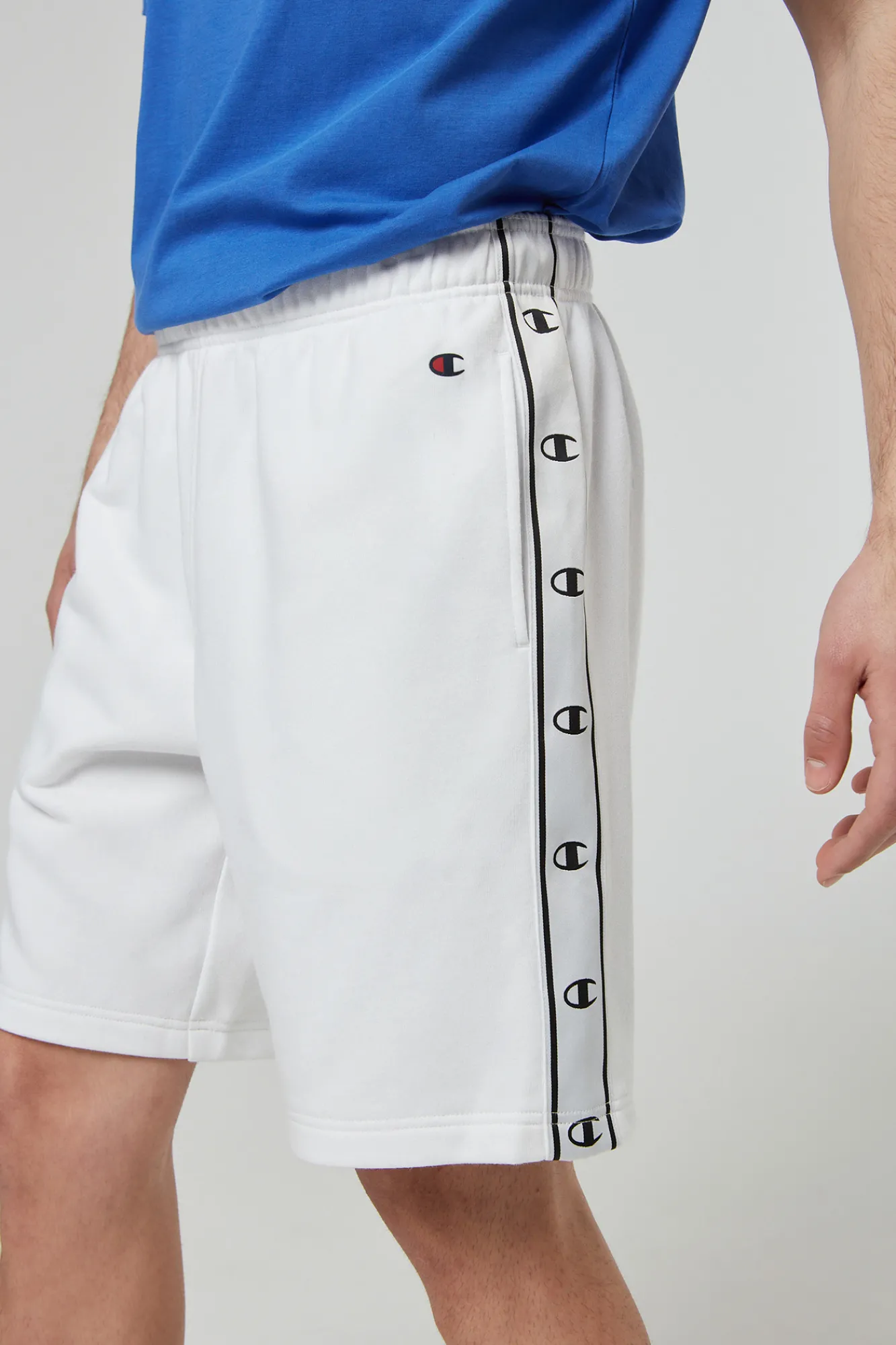 Champion Bermudas De Algodon Y Cinta Con Logotipo Blanco New