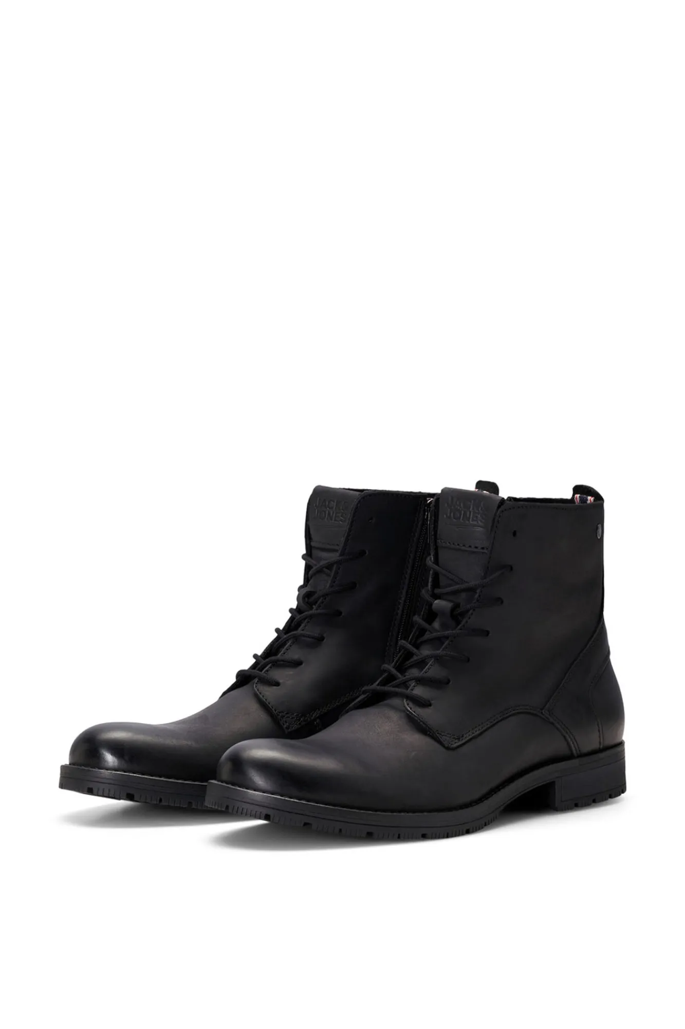 Jack & Jones Botas Moteras De Piel De Vaca Negro Best