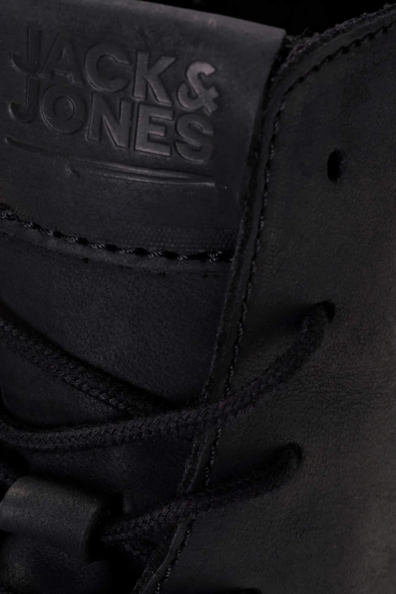 Jack & Jones Botas Moteras De Piel De Vaca Negro Best