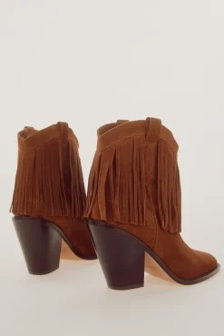 Slowlove Botin Cowboy Flecos Marron Oscuro New