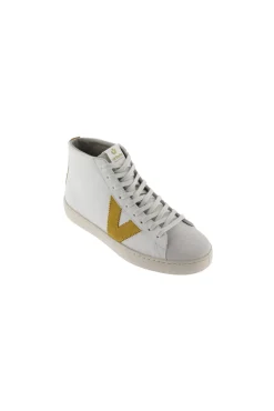 Victoria Botines Piel Y Serraje Dorado