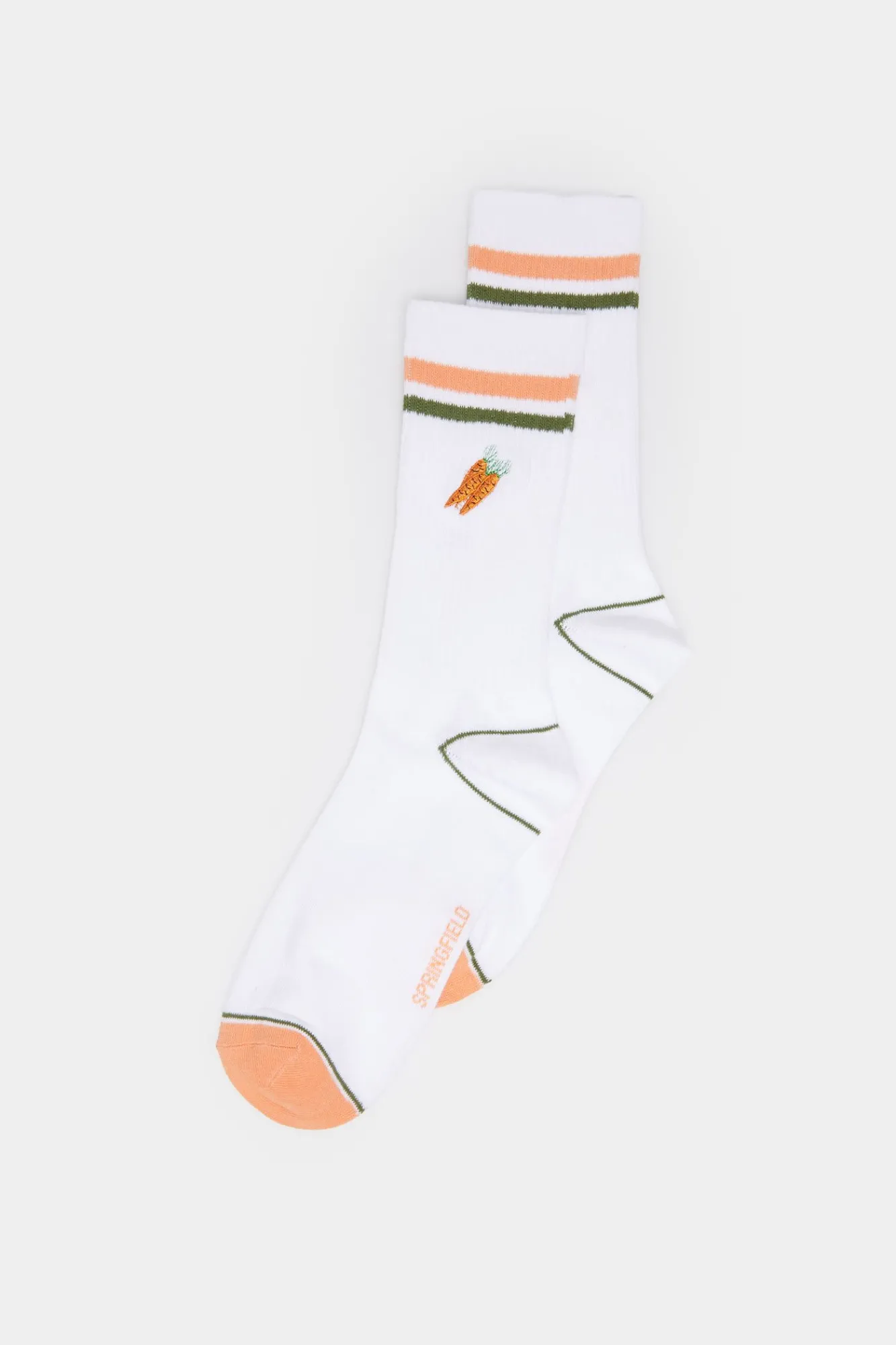 * Calcetin Alto Canale Bordado Blanco Sale