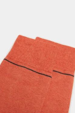 * Calcetin Basico Contrastes Naranja Hot