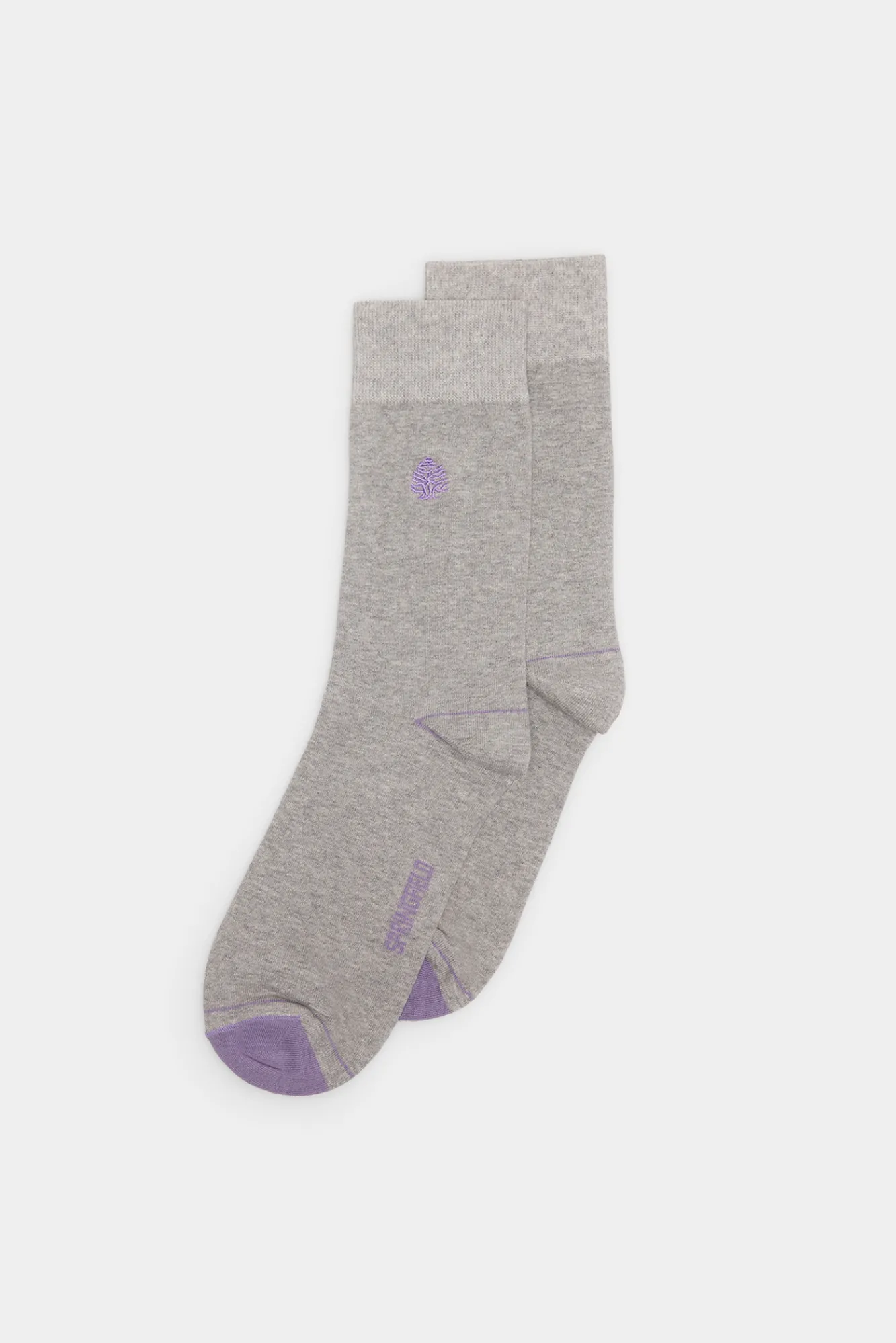 * Calcetin Basico Logo Bordado Gris Oscuro Outlet