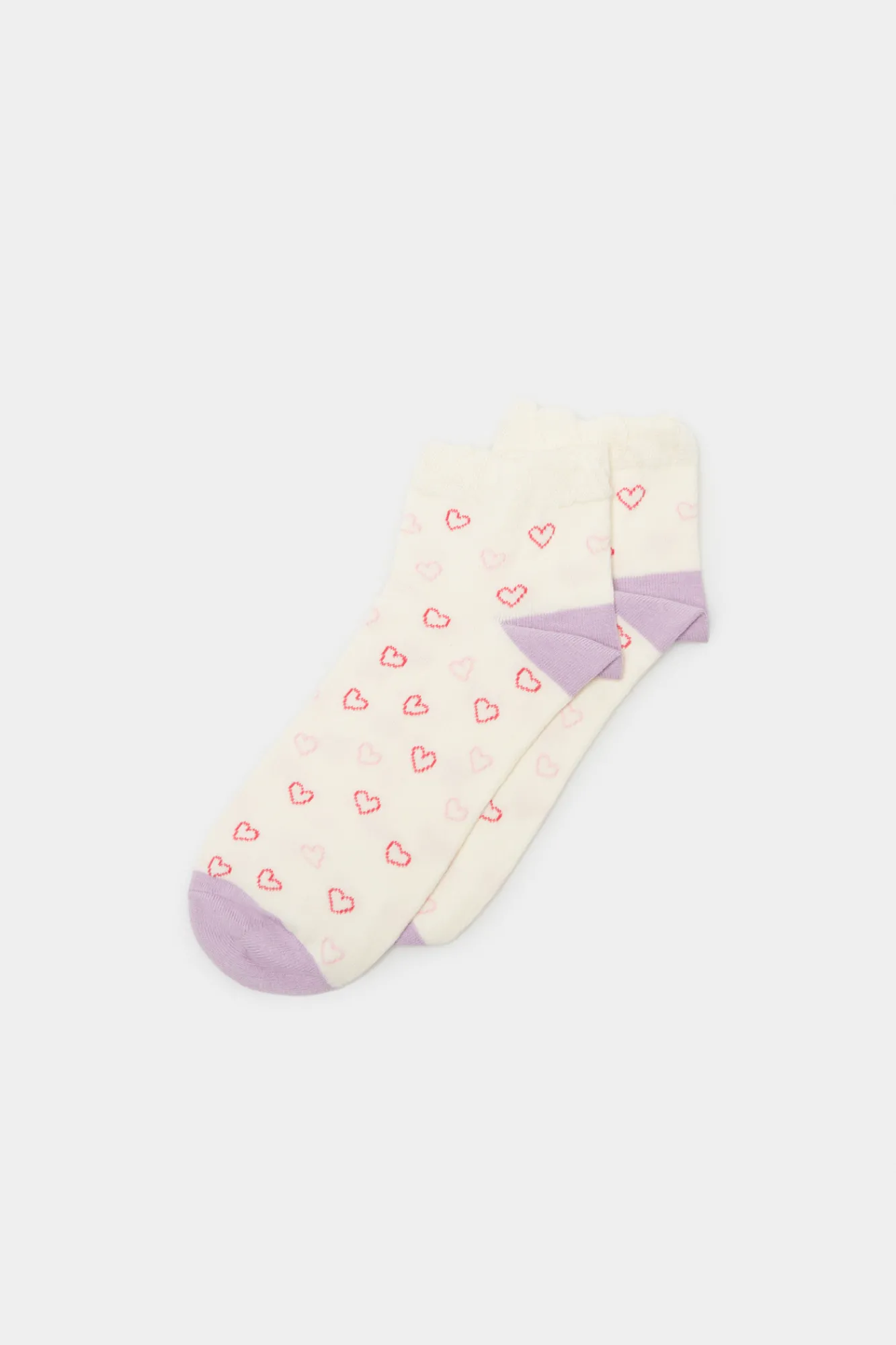 * Calcetin Corazones Multiposicion Beige Medio Hot
