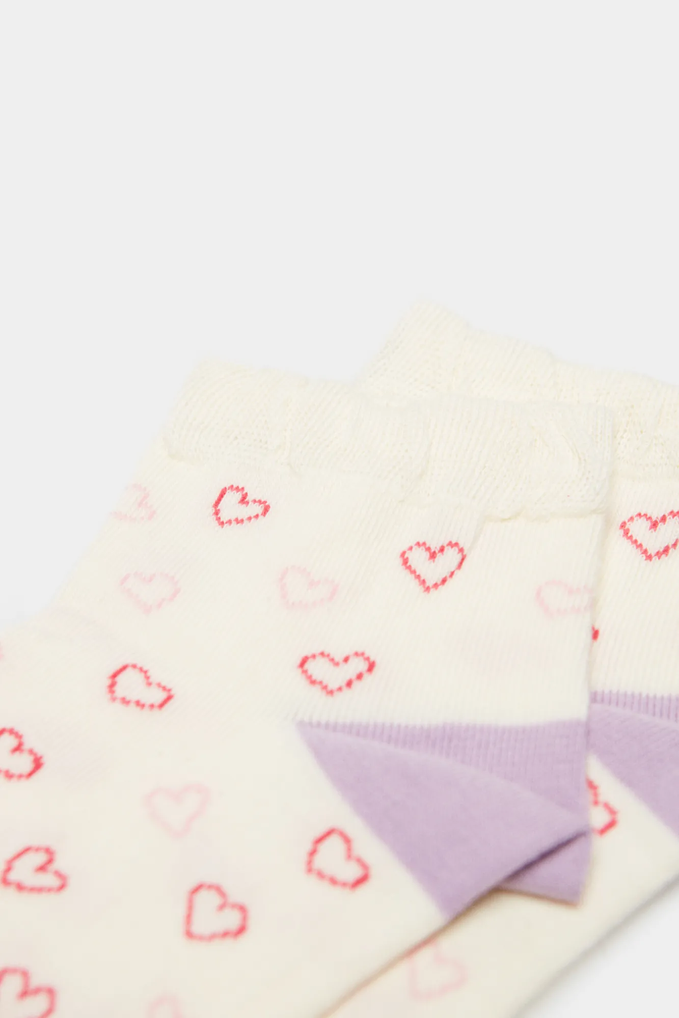* Calcetin Corazones Multiposicion Beige Medio Hot