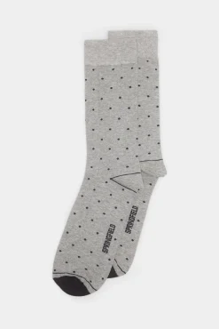 * Calcetin Micro Lunares Gris Medio Sale