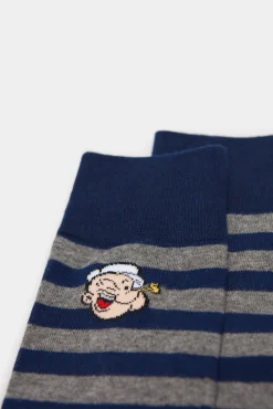 * Calcetin Rayas Popeye El Marino Azul Medio Outlet