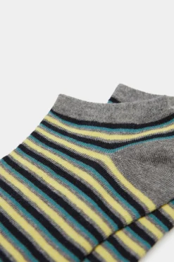 * Calcetin Tobillero Micro Raya Gris Medio New