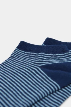 * Calcetin Tobillero Micro Raya Azul Medio Sale