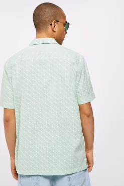 * Camisa Bordada Verde Discount