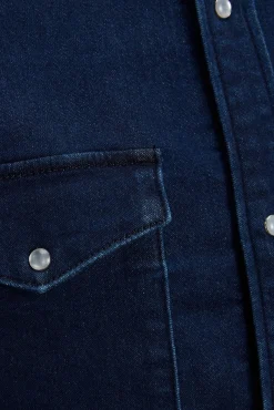 Jack & Jones Camisa Casual Algodon Azul Medio Hot