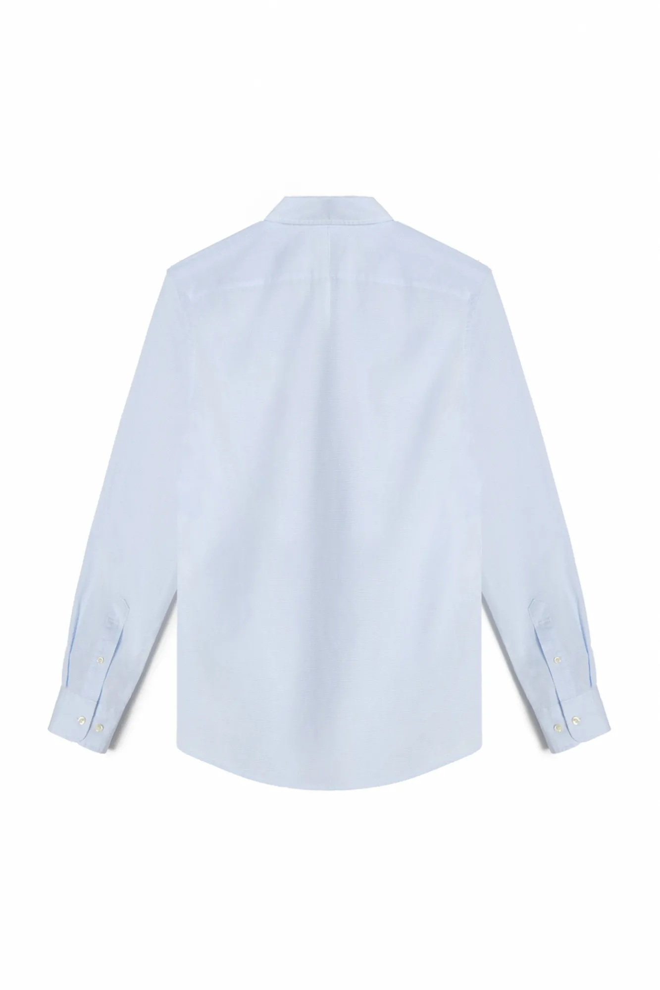Ooto Camisa Cuadro Vichy Pequeno, Manga Larga Azul Hot