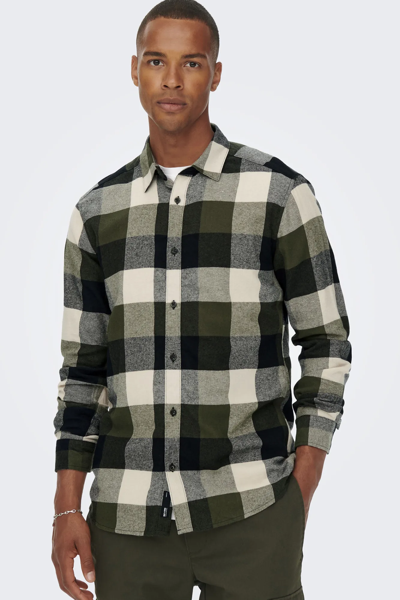 Only & Sons Camisa Cuadros Verde New