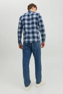 Jack & Jones Camisa Cuadros Azul Medio Sale