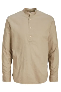 Jack & Jones Camisa Cuello Mao Beige Outlet