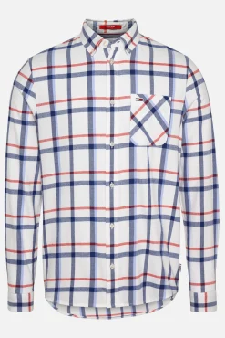 Tommy Jeans Camisa De Cuadros Con Bolsillo Blanco