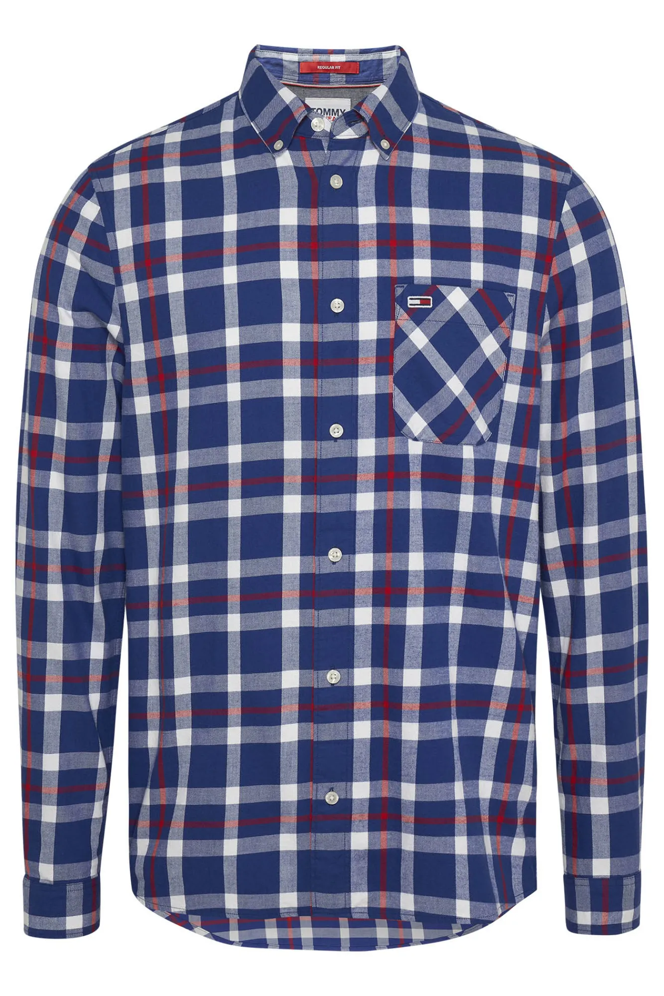 Tommy Jeans Camisa De Cuadros Con Bolsillo Azul Oscuro Clearance