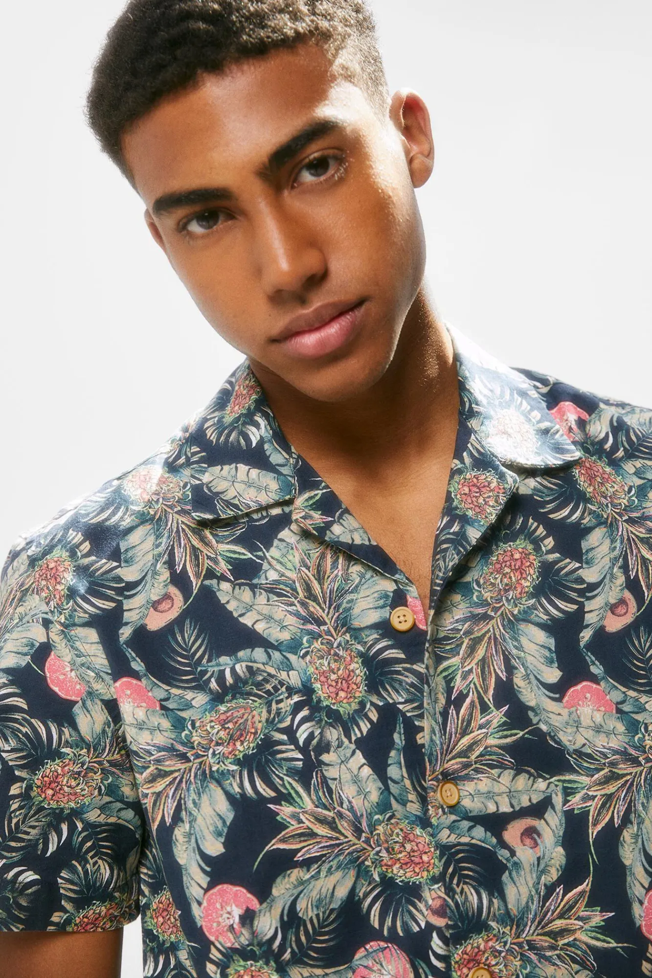 * Camisa Estampada Azul Oscuro Online