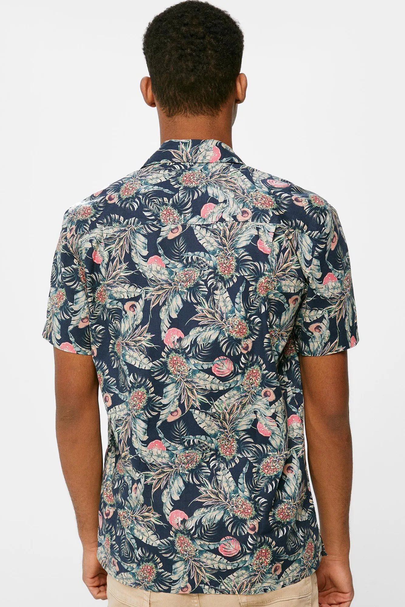 * Camisa Estampada Azul Oscuro Online