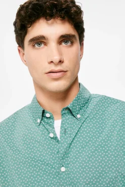 * Camisa Estampada Verde Clearance