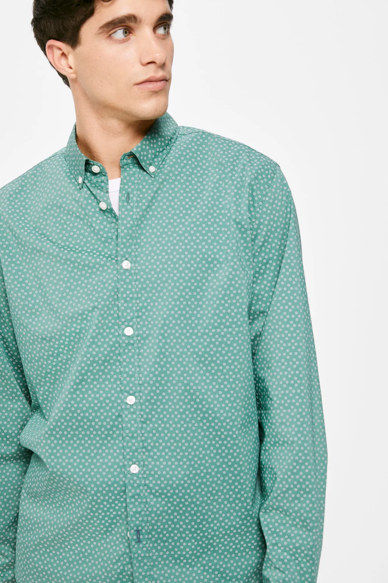 * Camisa Estampada Verde Clearance