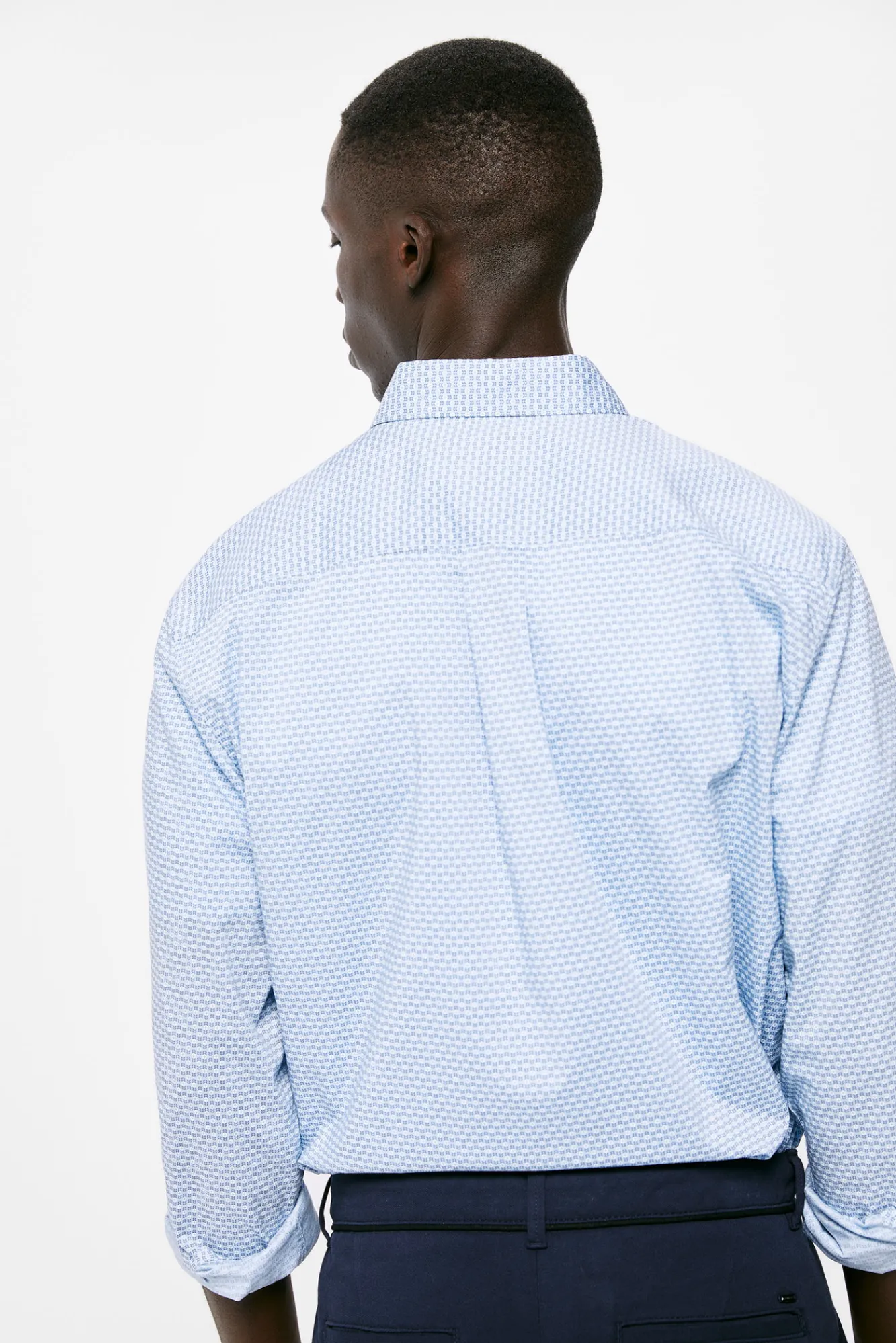 * Camisa Estampada Azul Medio Hot