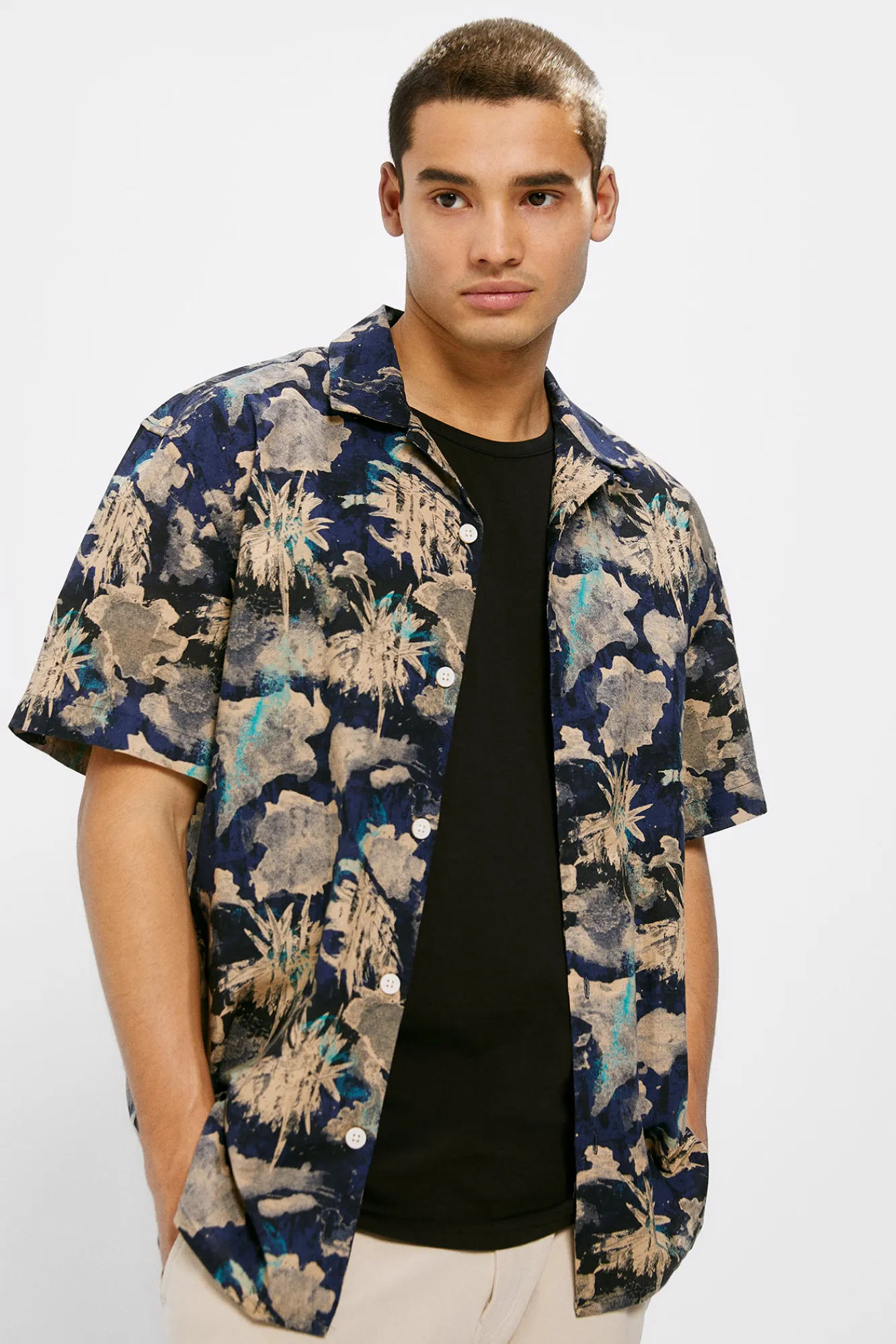 * Camisa Estampada Azul Medio New