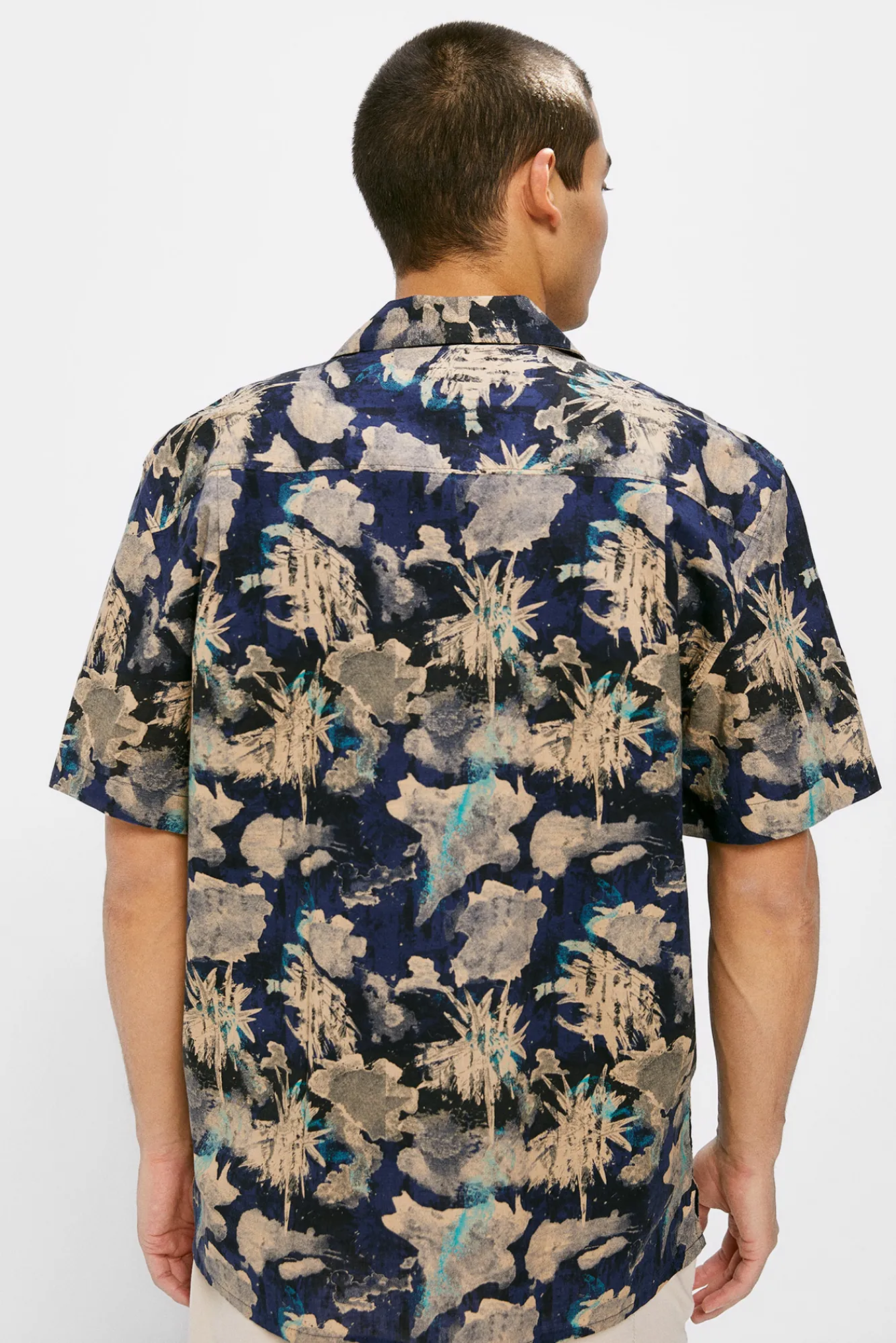 * Camisa Estampada Azul Medio New